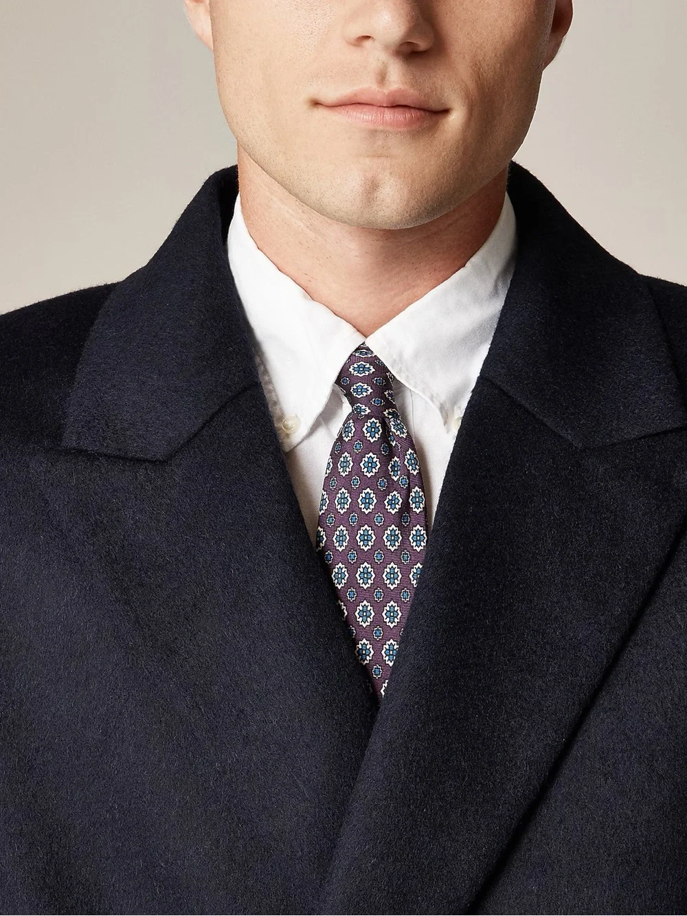 J. CREW Double-breasted topcoat in English merino wool Navy 38S NWT $998 C0035